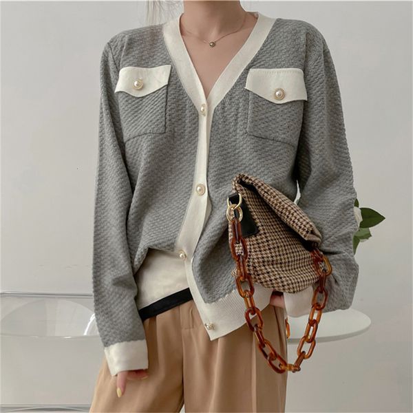

women's two piece pants hzirip cardigan with v-neck for women, office chic outfit, fall, 6hur, White