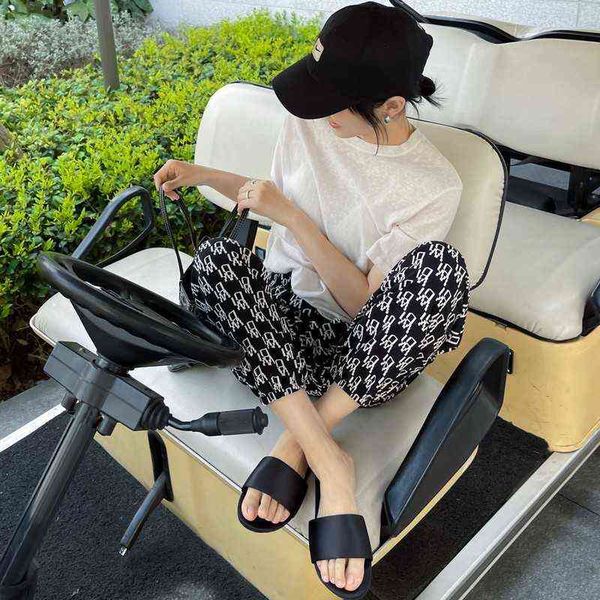 

women's leggings letter printed air conditioning pants leggings loose leisure high waist home lantern large island silk fairy cool, Black
