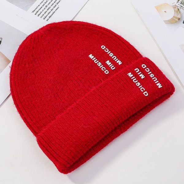 

beanies korea autumn letter knitted hat women vintage winter men fashion warm outdoor casual shopping cold cap