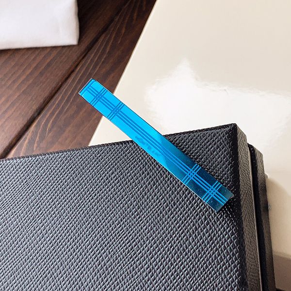 

the latest honorable tie clip titanium steel metal fashion blue silver ties pins bar buckle pin band brand suit box handbag for men's c, Black;blue