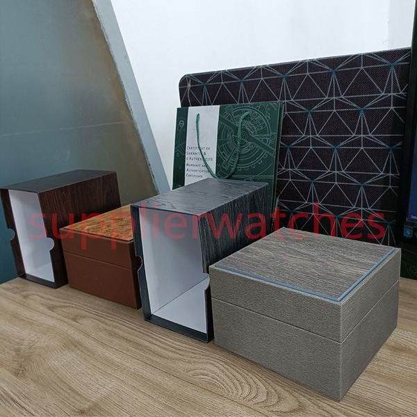 

hjd luxury a designer p grey square watches box cases wood leather material certificate bag booklet full set of men's and women's, Black;blue