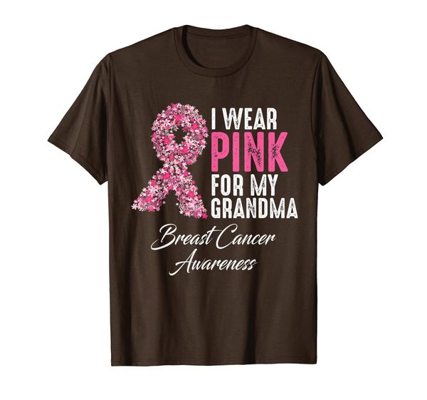 

i wear pink for my grandma shirts breast cancer awareness t-shirt, White;black