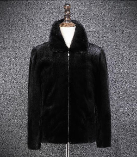 

men's fur & faux warm black winter mink coat jacket,man thick artificial outer wear parka 2021 retail wholesale