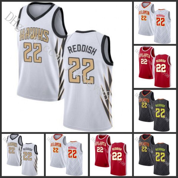 

atlanta hawks men #22 cam reddish men retro jersey, Black