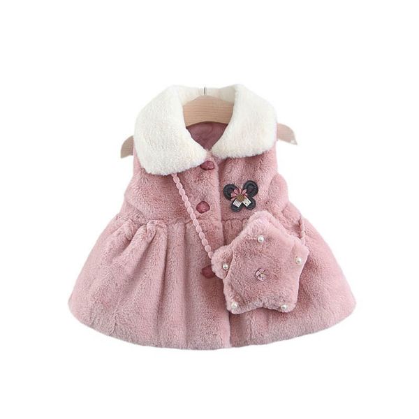 

waistcoat kids coat children winter warm vests girls clothes fur cute pentagram pearl bag sweater b9236, Camo