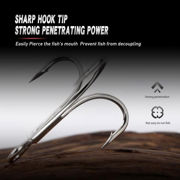 

20pcs fishing tripble hooks 2/4/6/8/10 carbon steel barbed fishhooks soft baits blood tank hook sharp japanese fish anchor