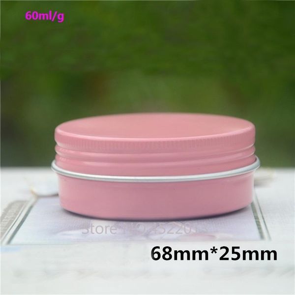 

storage bottles & jars 60ml60g empty pink round aluminum cream jar, portable metal tin nail art decorations packing pot, handmade soap conta