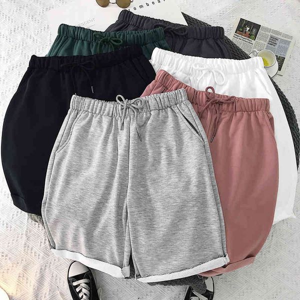 

men's shorts summer korean casual loose short joggers black white drawstring waist couples 4xl 5xl u8h9, White;black
