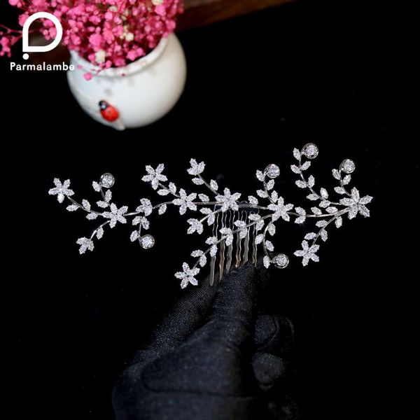 

hair clips & barrettes fashion bridal wedding headdress cubic zirconia comb accessories p024, Golden;silver