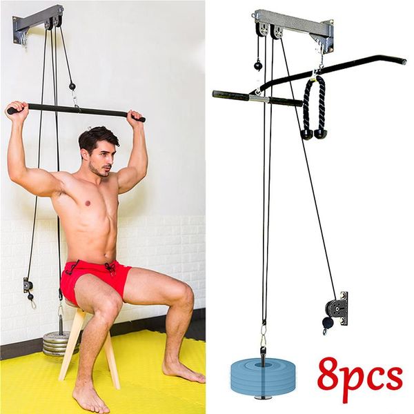

accessories diy fitness pulley cable machine attachment system biceps triceps rope strength trainning home gym pulle down workout equipments