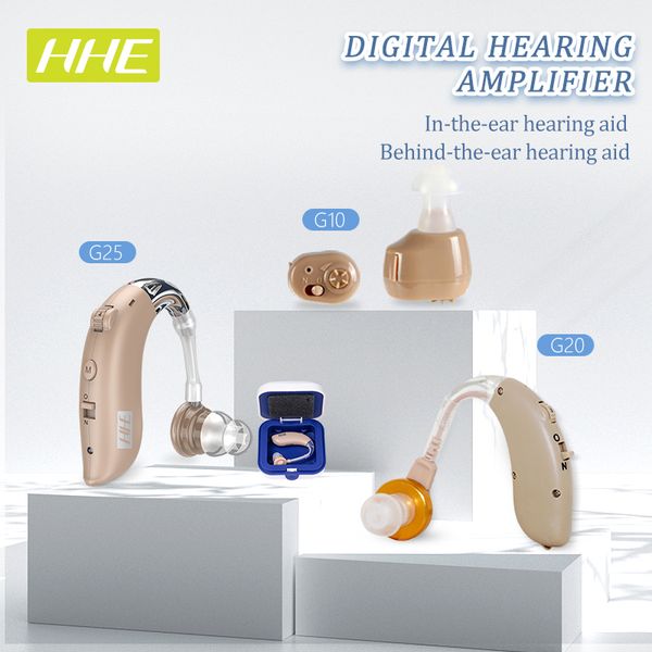 

hhe sound amplifier hearing aids deaf wireless headset handset tool ears rechargeable in ear with battery mini listening devices