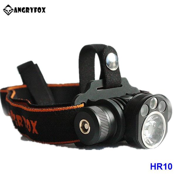 

headlamps angryfox hr10 rgbw magnetic rechargeable headlight 16340 18650 cree led camping head lantern usb charging forehead lamp for work