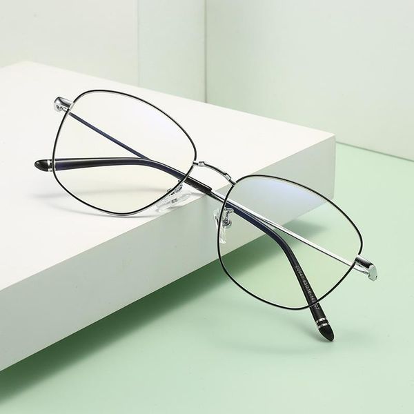 

link, chain 5911 individual frame stripe leg decorative flat glasses, Black
