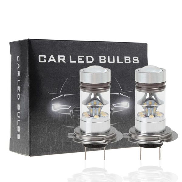 

car headlights a pair of h7 100w led fog lamp assembly steering reversing brake tail high power chip low temperature energy saving
