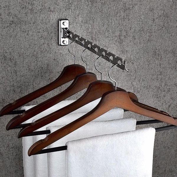

laundry bags multi-functional stainless steel creative folding clothes rack el rail towel storage hook hanger 10 hole