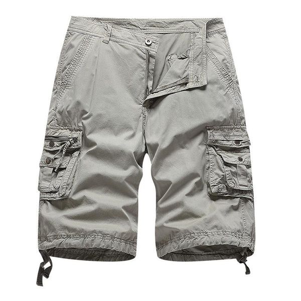 

men's shorts summer 2021 clothing workwear large size casual loose multi-pocket oversize cropped pants middle, White;black