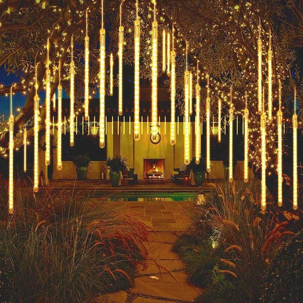

strings thrisdar 8 tubes 384led falling rain light meteor shower xmas tree snowfall fairy string icicle cascading
