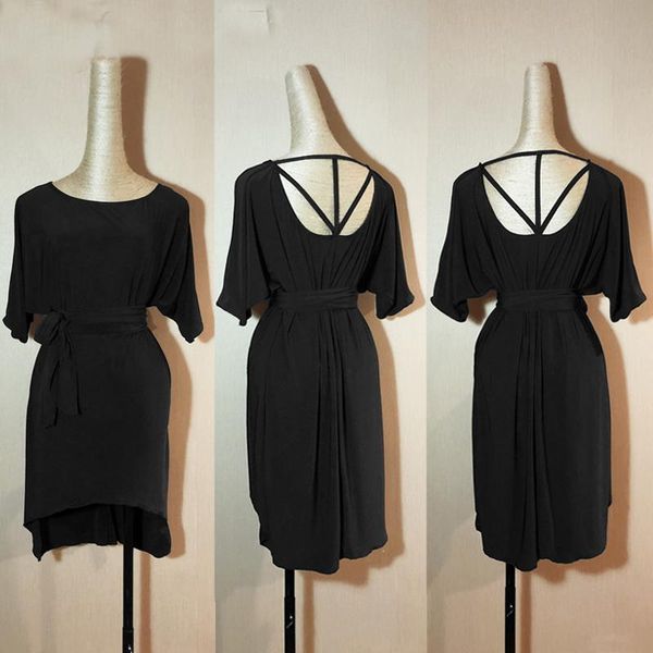 

party decoration latin dance dress rumba dresses women black backless short sleeve skirts lady dancing clothes woman dancewear