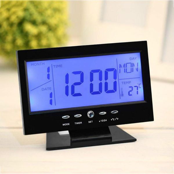 

desk & table clocks lcd screen digital indoor humidity monitor electronic display temperature voice control alarm clock calendar