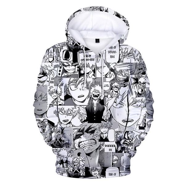 

Men's Hoodies & Sweatshirts Anime Boku No Hero Academia Men Boy Streetwear Harajuku Tracksuit Bakugou Collages Pullovers Oversized, Black