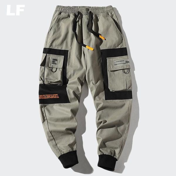 

hip hop joggers cargo pants men harem casual multi-pockets trousers mens sweatpants streetwear m-4xl men's, Black