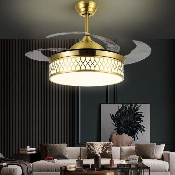 

ceiling fans led invisible fan light copper 42 inch living room dining with lights remote control