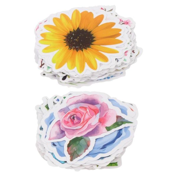 

wallpapers 100pcs flower stickers assorted floral diy arts crafts decals