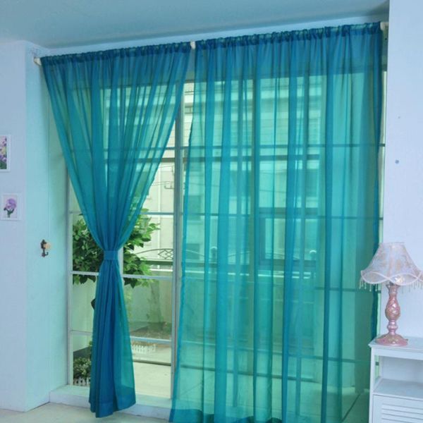 

curtain & drapes 1 pcs pure color tulle door window drape panel sheer scarf valances room curtains for modern bedroom living #r5