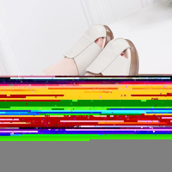 

fashion summer shoes women sandals round toe genuine leather wedges ladies thick bottom platform, Black