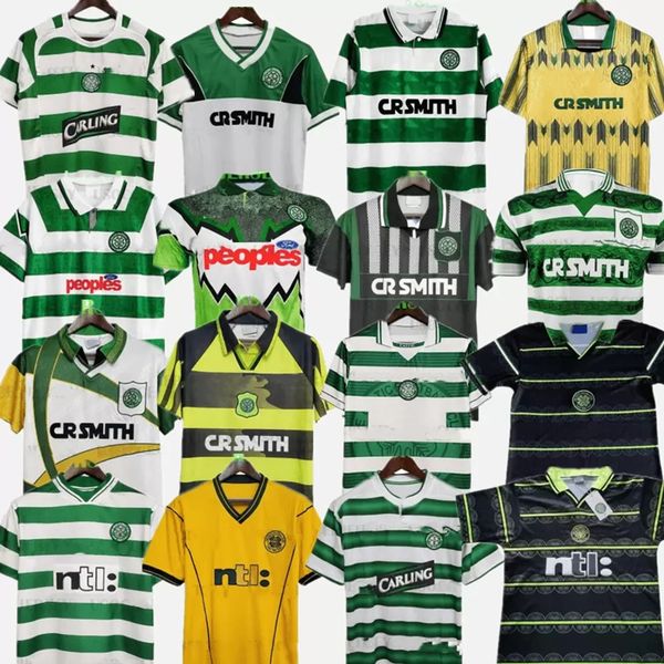 

larsson celtic retro 01 03 soccer jerseys home 95 96 97 98 99 football shirts sutton nakamura keane 05 06 89 91 92 84 85 classic vintage, Black;yellow