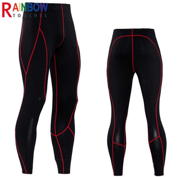 Rainbowtouches Gym Herren Sport Fitness Laufen Solid Line Tight Training Schweißableitende, schnell trocknende Hose Hervorragende Qualität Y0811