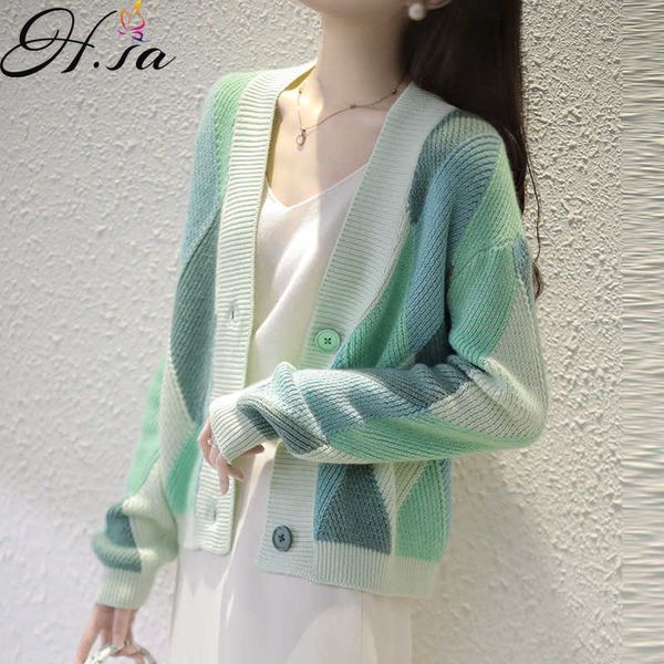 

knitted cardigan sweater women's clothing geometric fashion knit jacket oversized cardigan harajuku argyle sweater 210716, White;black