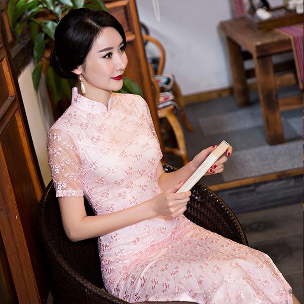 

ethnic clothing modern traditional chinese dress qipao summer vintage cheongsams long evening, Red