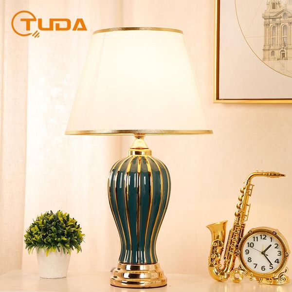 

table lamps tuda luxury golden edge ceramic lamp for bedroompost modern american style living room home warm wedding bedside
