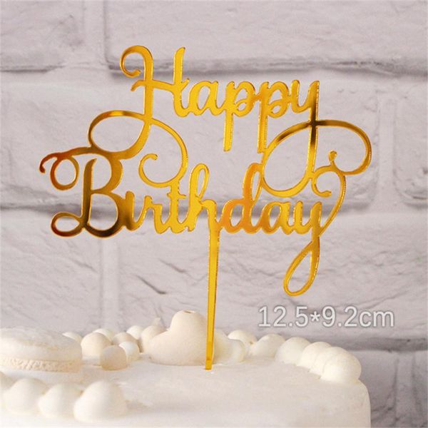 

other festive & party supplies acrylic simple letter happy birthday cake er baking cupcake decoration 4 colors