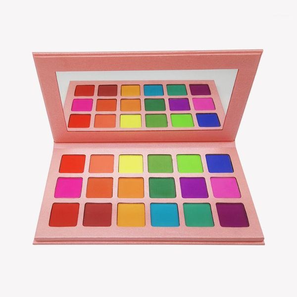 

summer rainbow powder eyeshadow palette private label matte shimmer pigmented red eye shadow makeup custom pink pallete1