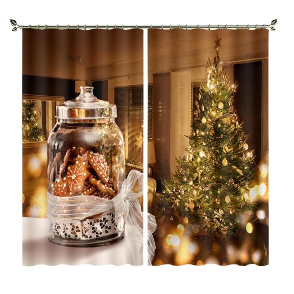 

curtain & drapes gingerbread christmas tree factory customized export living room bedroom thermal insulation sunshade theme