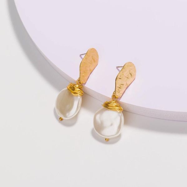 

dangle & chandelier ajc pearl earrings women fashion atmosphere special-shaped with metal decorative pure handmade winding, Silver