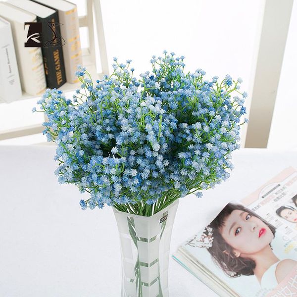 

decorative flowers & wreaths 3pcs fresh foldable color fadeless pu babysbreath wedding home vase decoration artificial flower fake bouquet