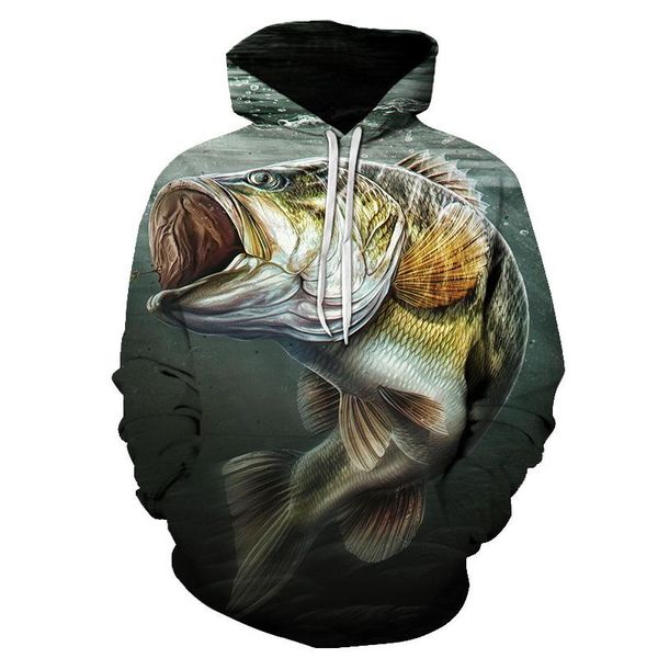 

men's hoodies & sweatshirts 2021 spring fishing men 3d print funny carp outdoor casual sweatshirt hoodie oversized hoody, Black