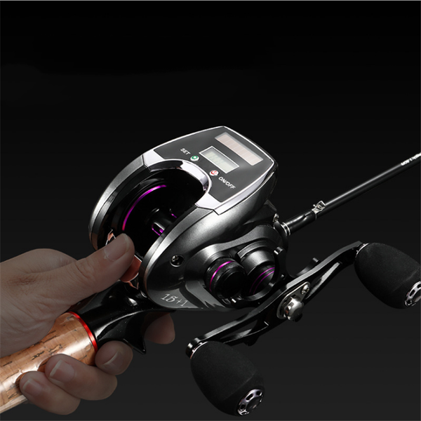 

18+1 ball bearing left / right fishing reel with digital display baitcasting line counter 8.0:1 casting reels