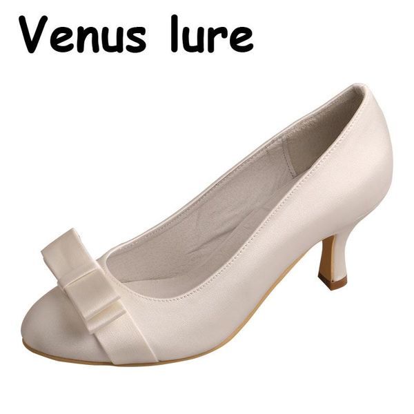 

dress shoes customized heels for bridal wedding ivory mid heel pumps 6.5cm, Black