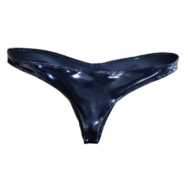 

women plus size latex pvc shiny low-rise g-string panties g string micro thong t-back erotic lingerie gay wear f18, Black;white