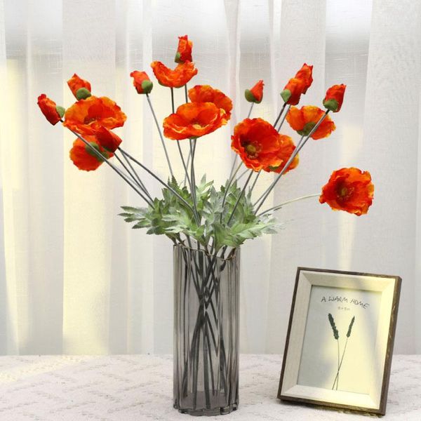 

decorative flowers & wreaths home decor poppies artificial plants party diy accessories wedding flores artificiales real touch fake flower