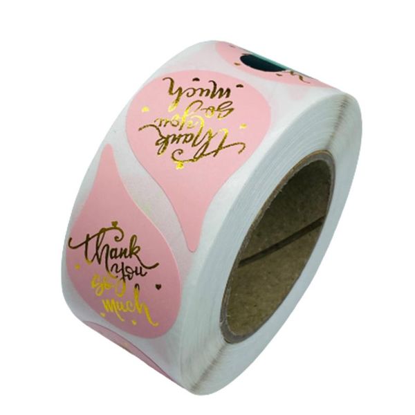 

gift wrap 1" /1.5" droplet shape gold foil thank you so much sticker for business envelopes wedding invitations packages office su