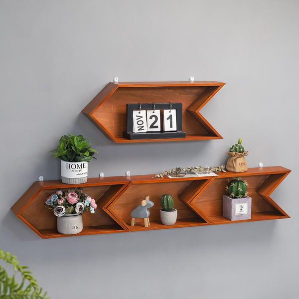 

arrow shape combination diy floating shelf wood home aesthetic living room decoration flower display storage rack other decor