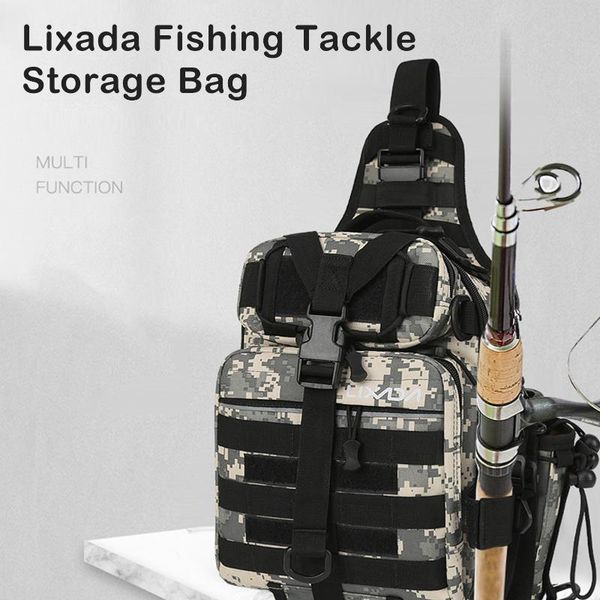 

fishing accessories portable outdoor bags waterproof reflective tackle shoulder backpack with multiple layers camping