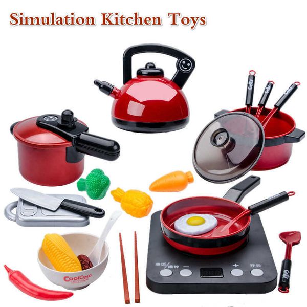 

children kitchen cooking set toys food cookware pot pan play house utensils toy gift simulation
