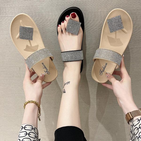 

slippers beach shoes home women's low luxury slides rubber flip flops platform sabot massage flat designer summer hawaiian, Black