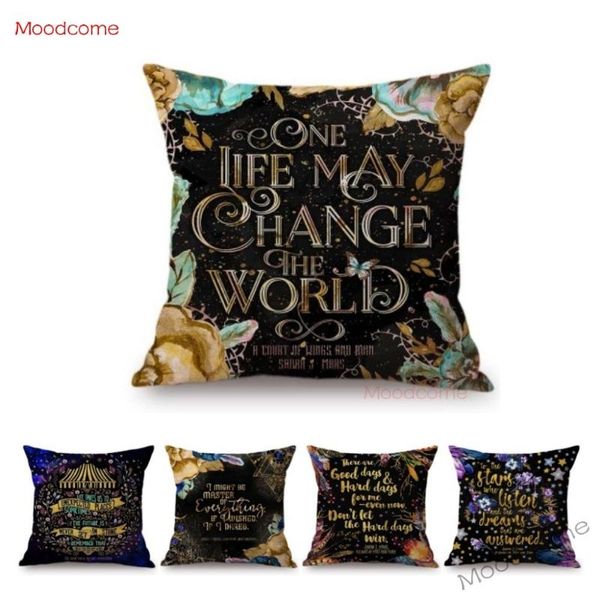 

bookish readig book classic novels art quotes letter print library literary sofa throw pillow case cotton linen cushion cover cushion/decora